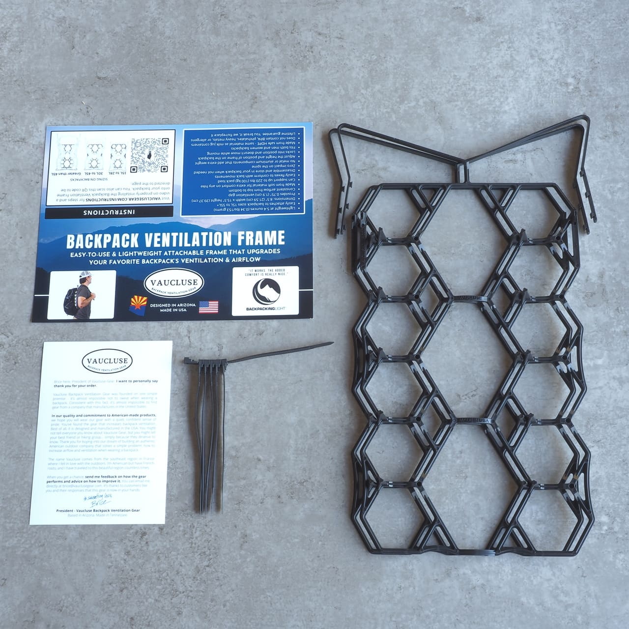 VAUCLUSE / Ultralight Backpack Ventilation Frame